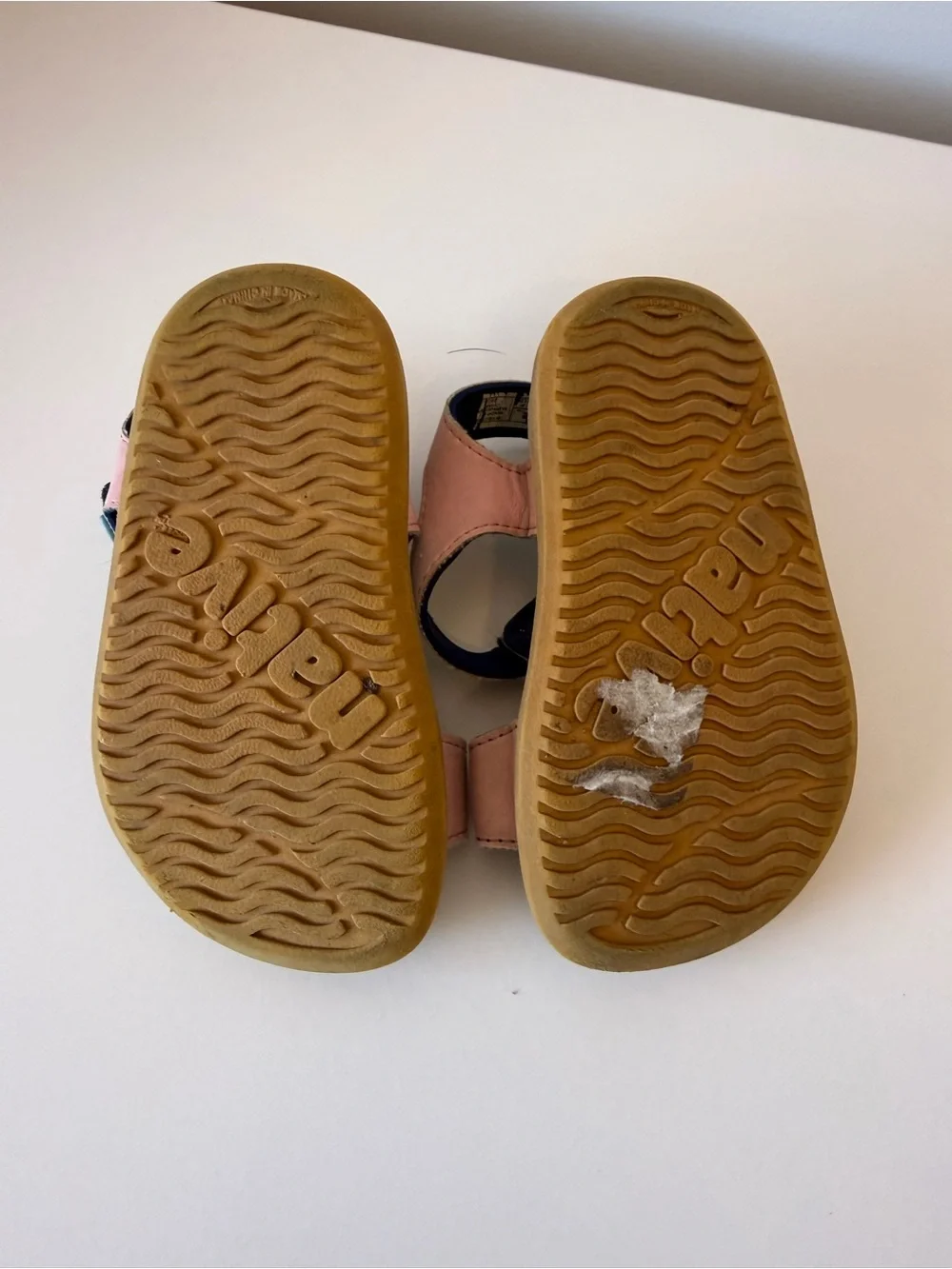 Native Kids Pink Hook-and-Loop Sandals with Cushioned Footbed toddler 6